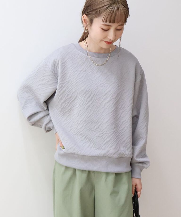 AMERICAN HOLIC「ゼブラ柄ジャガードカットプルオーバー」|スウェット・ジャージ|Gray