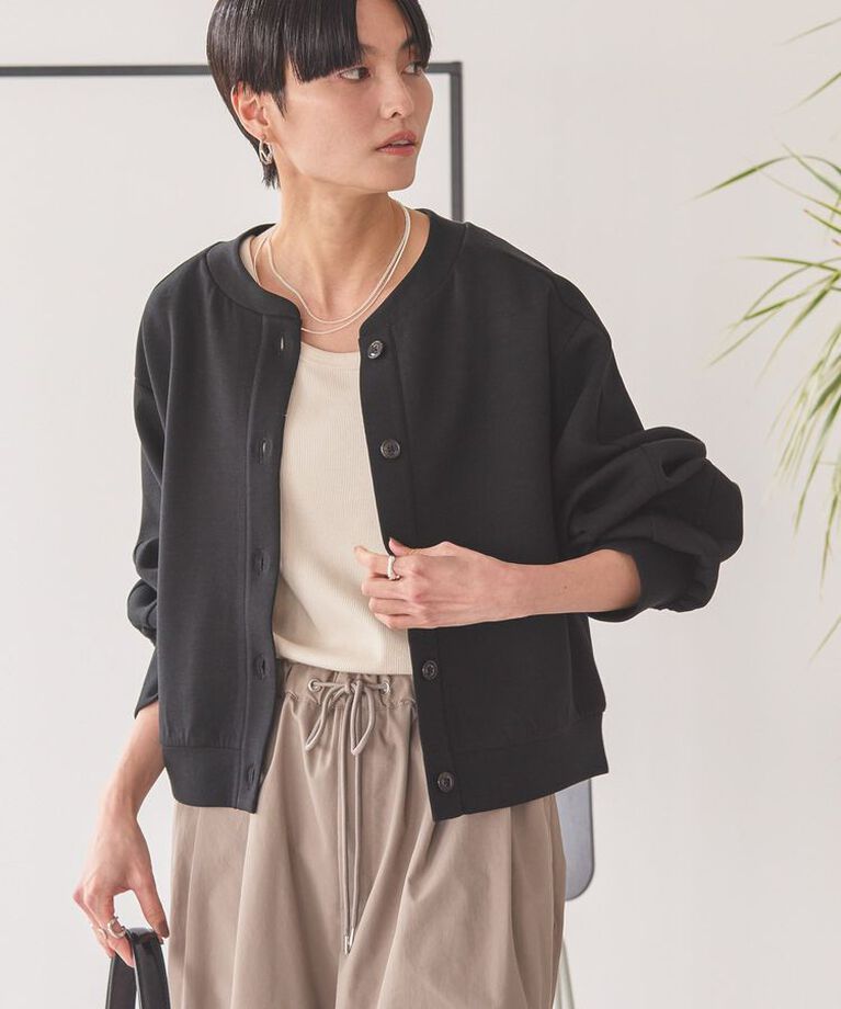 AMERICAN HOLIC「ポンチクルーネックカーディガン」|カーディガン|Black