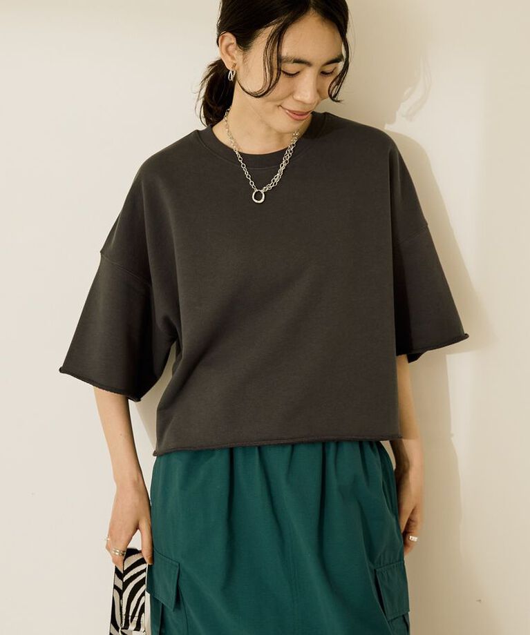 AMERICAN HOLIC「ミニ裏毛5分袖プルオーバー」|Tシャツ・カットソー|