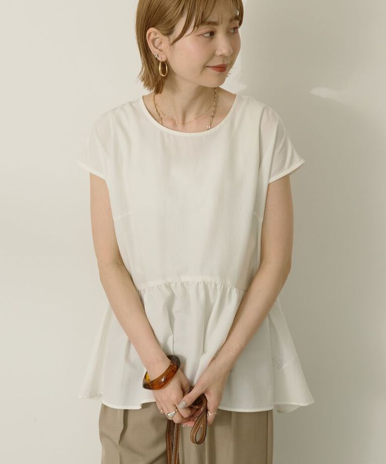 AMERICAN HOLIC「ペプラムノースリーブブラウス【WEB限定カラー有り】」|シャツ・ブラウス|Off White