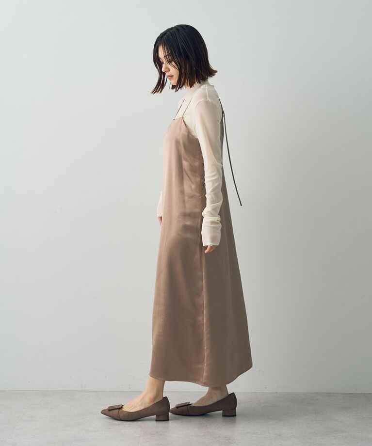YECCA VECCA「【CLASSY.掲載】2wayサテンキャミワンピース」|ワンピース|