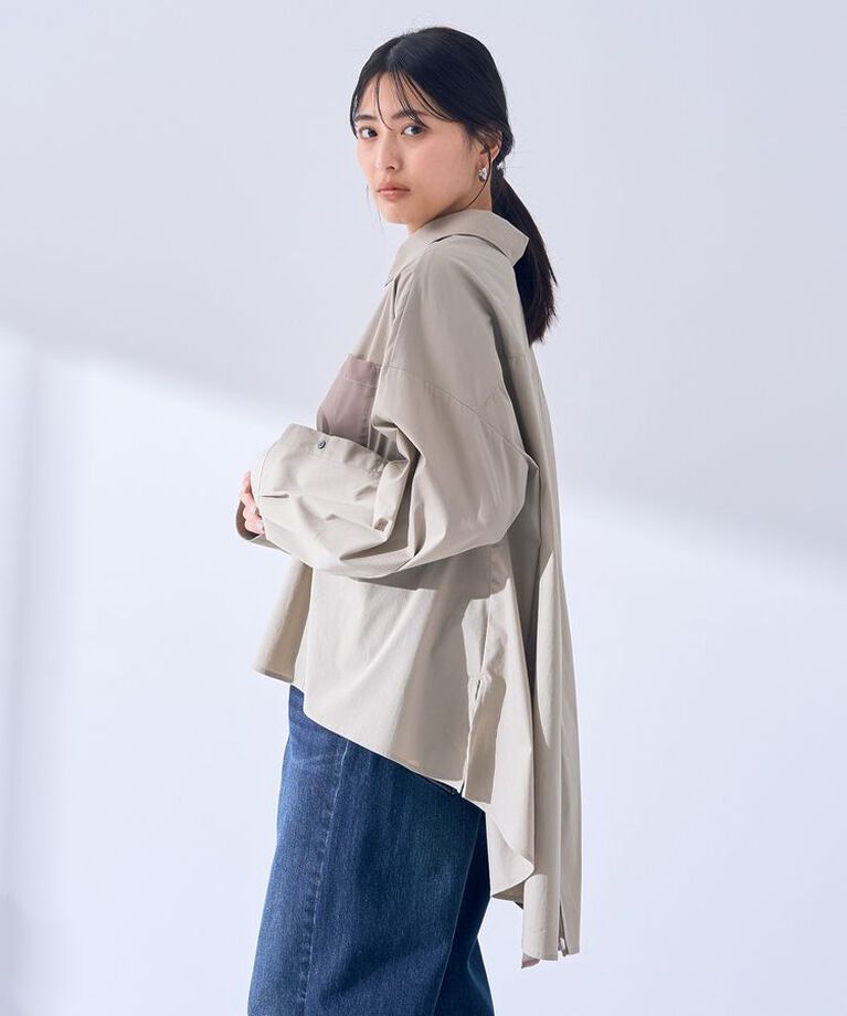 Editt by YECCA VECCA「シアーMIXアシメシャツ」|シャツ・ブラウス|