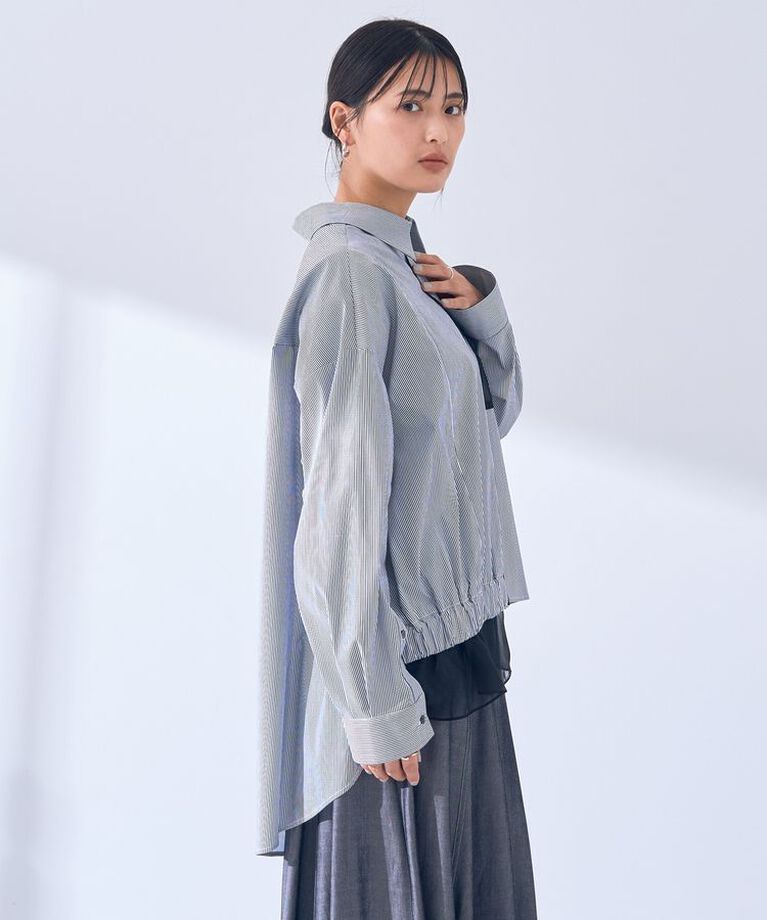 Editt by YECCA VECCA「シアーMIXアシメシャツ」|シャツ・ブラウス|