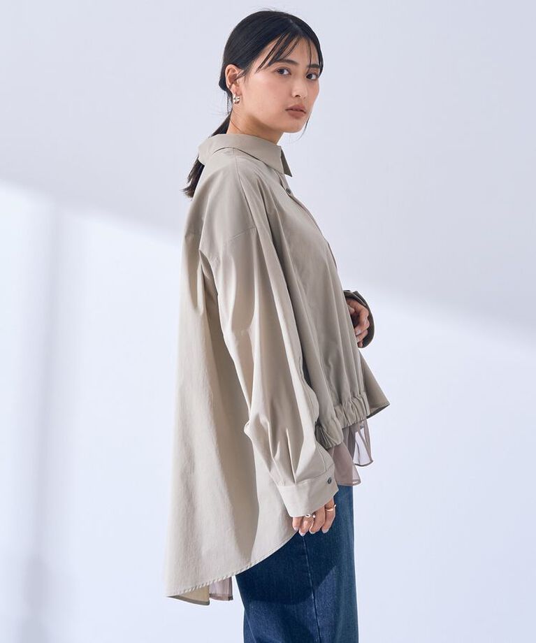Editt by YECCA VECCA「シアーMIXアシメシャツ」|シャツ・ブラウス|