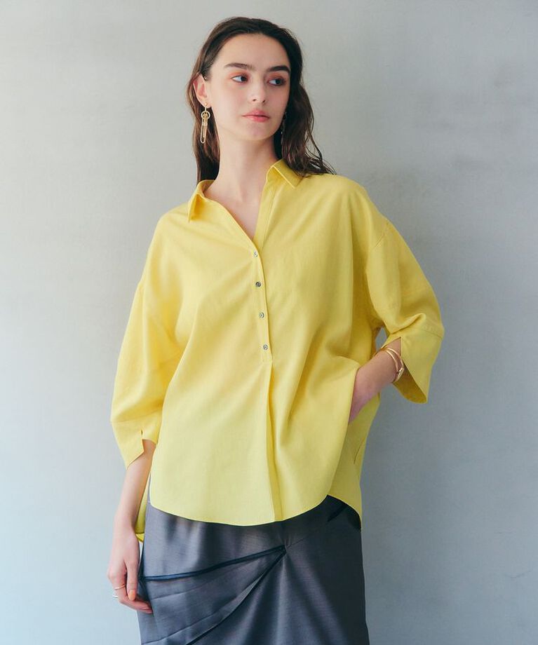 Editt by YECCA VECCA「袖デザインスキッパーシャツ」|シャツ・ブラウス|Yellow