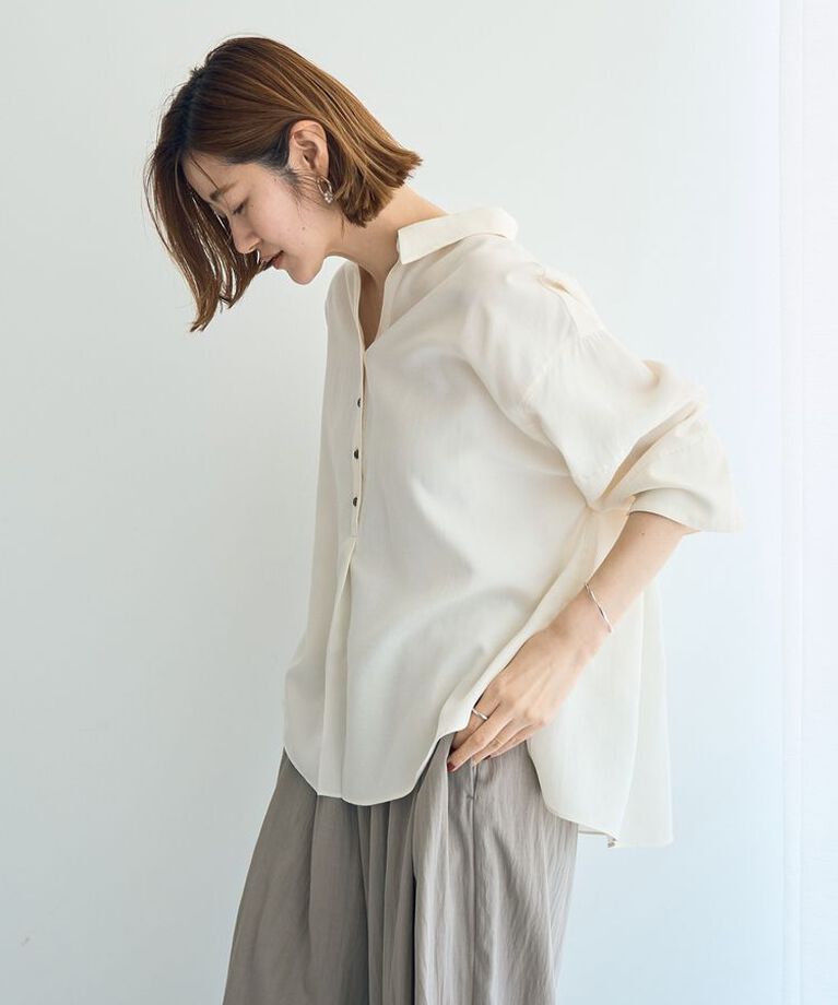 Editt by YECCA VECCA「袖デザインスキッパーシャツ」|シャツ・ブラウス|