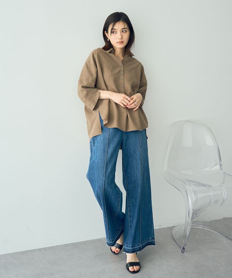 Editt by YECCA VECCA「袖デザインスキッパーシャツ」|シャツ・ブラウス|
