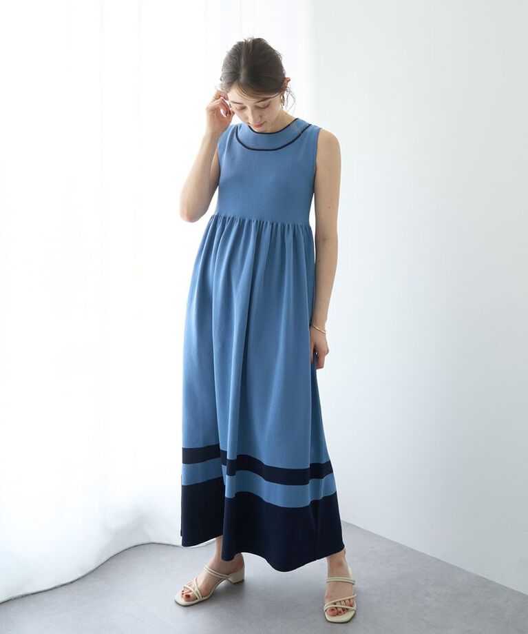 YECCA VECCA「配色ニットワンピース」|ワンピース|