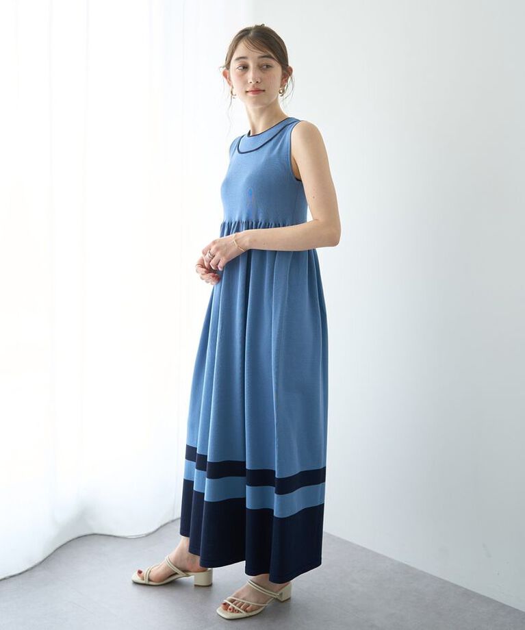 YECCA VECCA「配色ニットワンピース」|ワンピース|