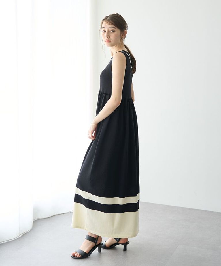 YECCA VECCA「配色ニットワンピース」|ワンピース|