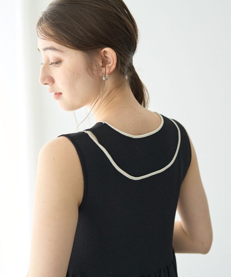 YECCA VECCA「配色ニットワンピース」|ワンピース|