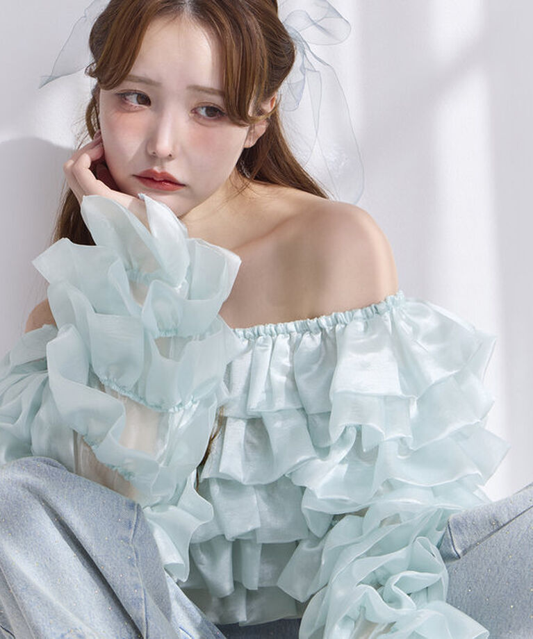  「【Dreamy collection】オーガンジーフリルブラウス」|シャツ・ブラウス|