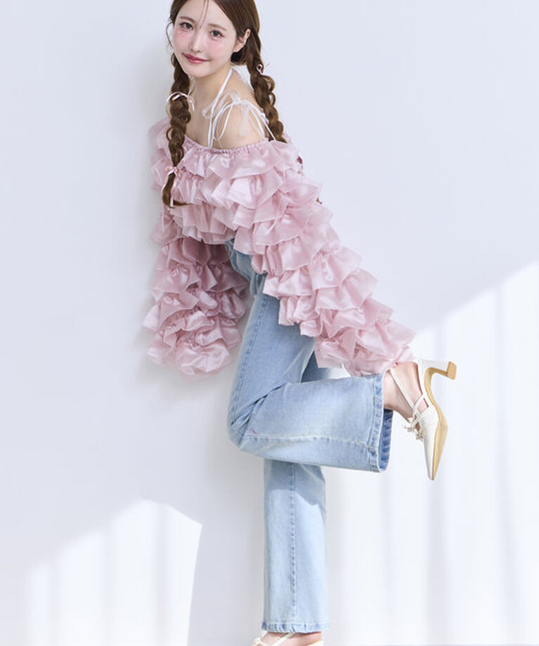  「【Dreamy collection】オーガンジーフリルブラウス」|シャツ・ブラウス|