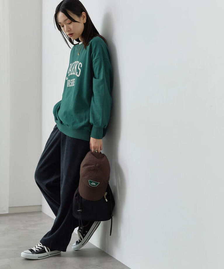 Samansa Mos2 blue「ロゴ入りビッグスウェット」|Tシャツ・カットソー|