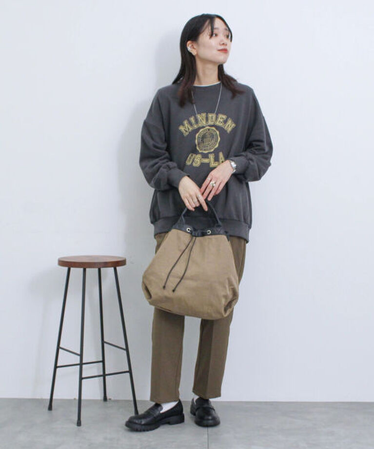 Samansa Mos2 blue「ロゴ入りビッグスウェット」|Tシャツ・カットソー|