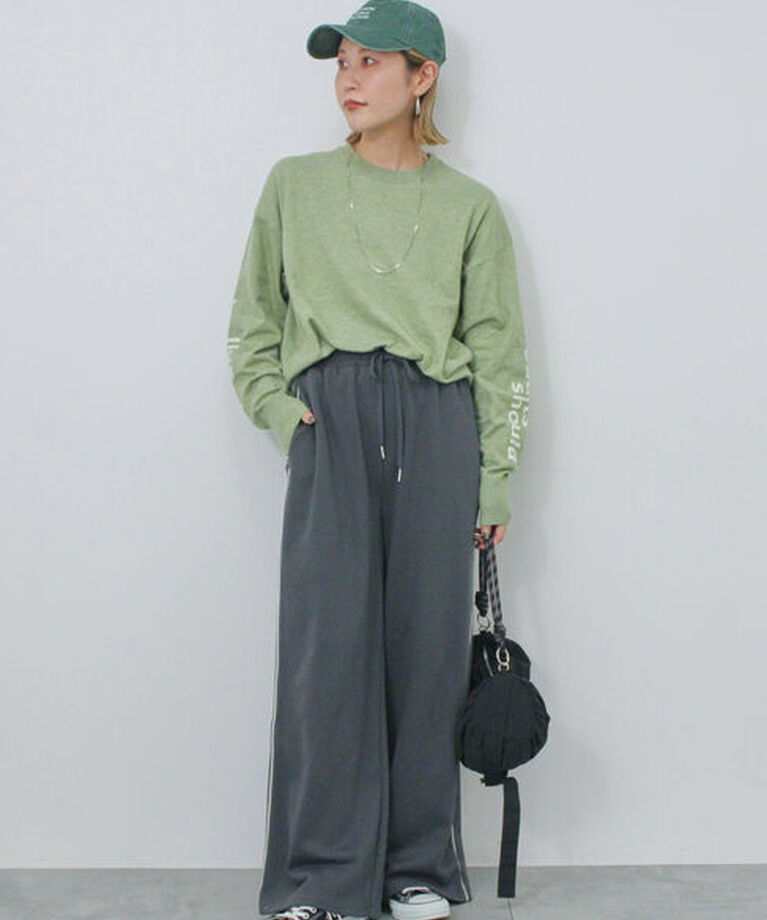 Samansa Mos2 blue「◎袖ロゴニットプルオーバー」|ニット・セーター|