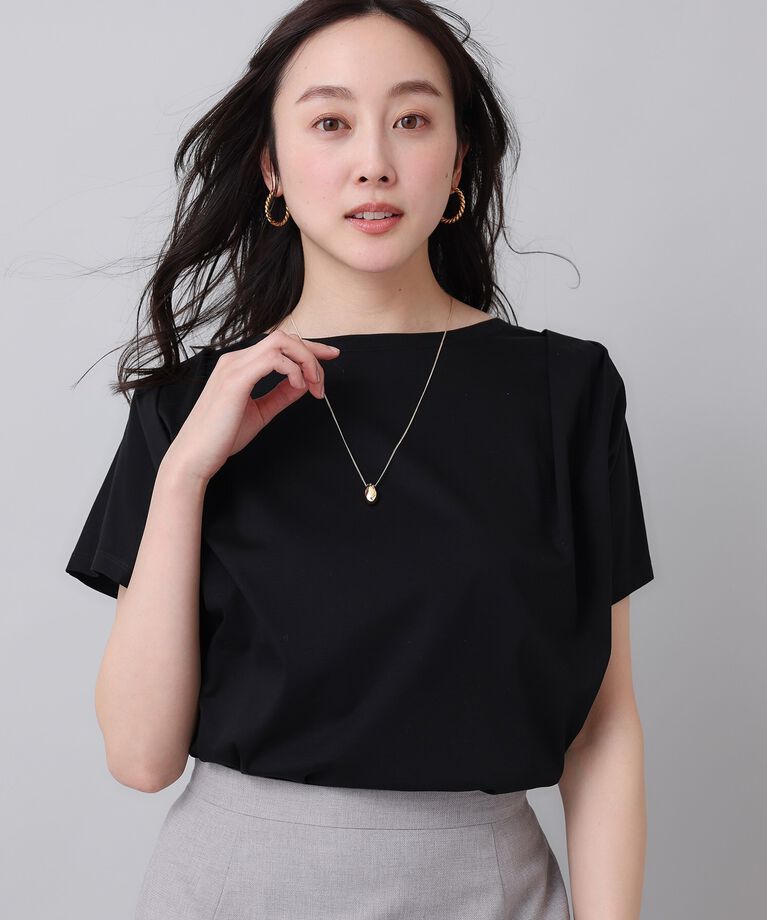 UNTITLED「【コットン100／8色展開】肩タックプルオーバー」|Tシャツ・カットソー|ﾌﾞﾗｯｸ(019)