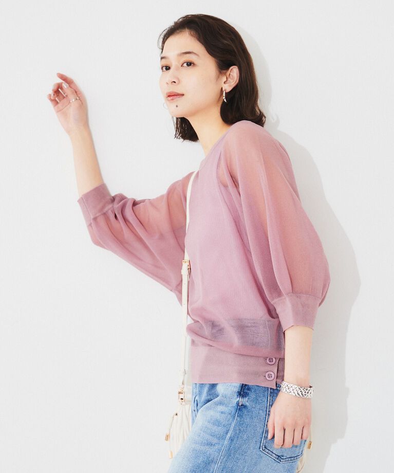 UNTITLED「【Munich】シアーパフスリーブプルオーバー」|Tシャツ・カットソー|