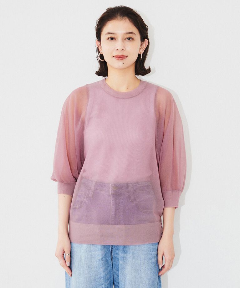 UNTITLED「【Munich】シアーパフスリーブプルオーバー」|Tシャツ・カットソー|