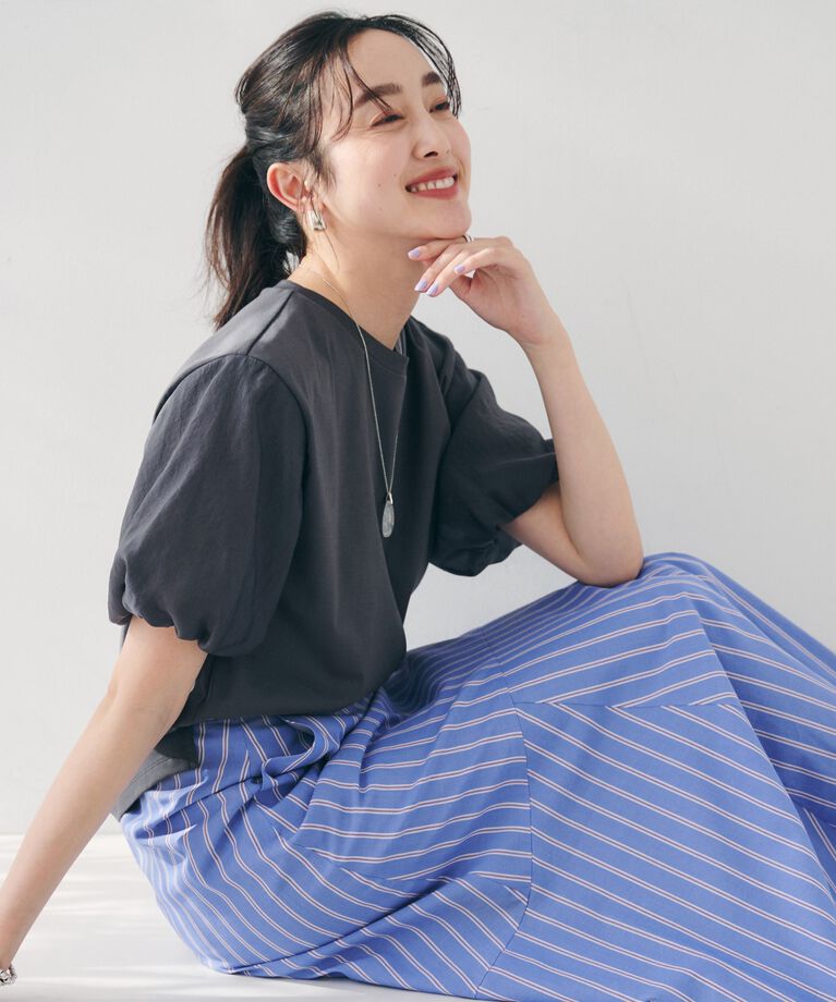 UNTITLED「【二の腕カバー/洗える】袖シアーバルーンプルオーバー」|Tシャツ・カットソー|