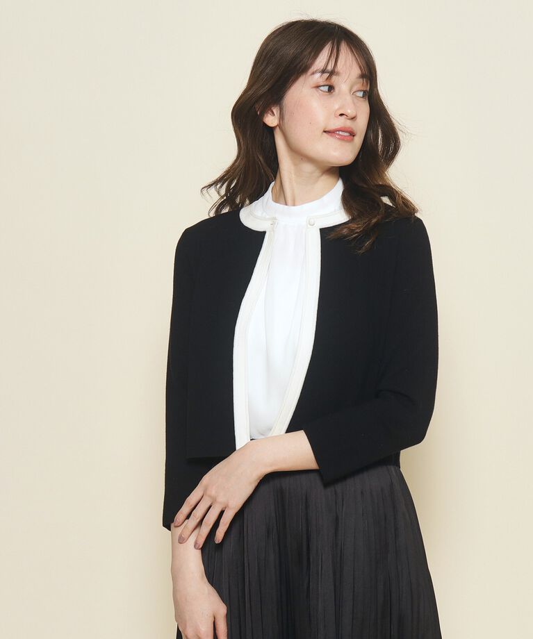 COUP DE CHANCE「【洗える／ワンピース羽織におすすめ！】着心地の良さときちんと感が叶うショート丈カーディガン」|カーディガン|ﾌﾞﾗｯｸ(519)