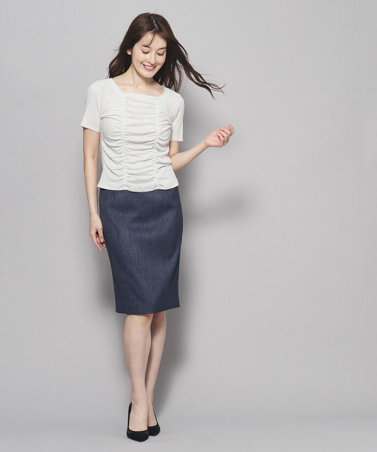 COUP DE CHANCE「【洗える／日本製】華やかギャザーラメジャージ」|Tシャツ・カットソー|