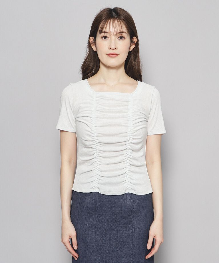 COUP DE CHANCE「【洗える／日本製】華やかギャザーラメジャージ」|Tシャツ・カットソー|