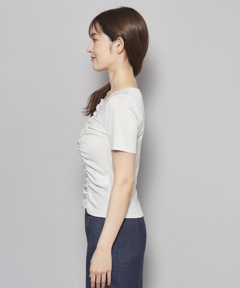 COUP DE CHANCE「【洗える／日本製】華やかギャザーラメジャージ」|Tシャツ・カットソー|