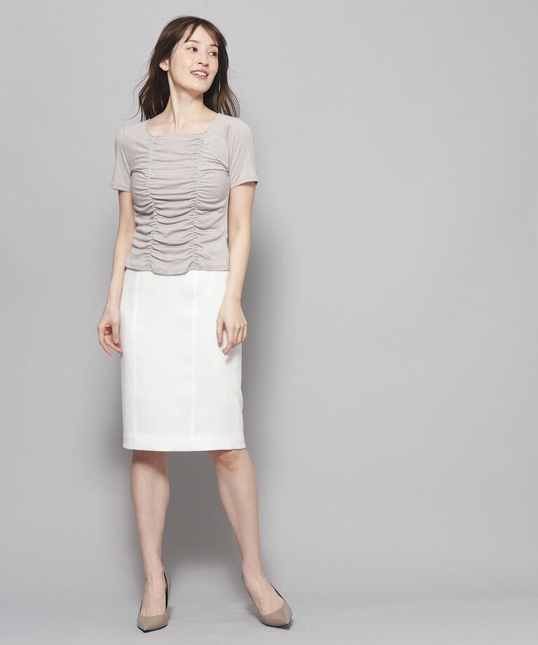COUP DE CHANCE「【洗える／日本製】華やかギャザーラメジャージ」|Tシャツ・カットソー|