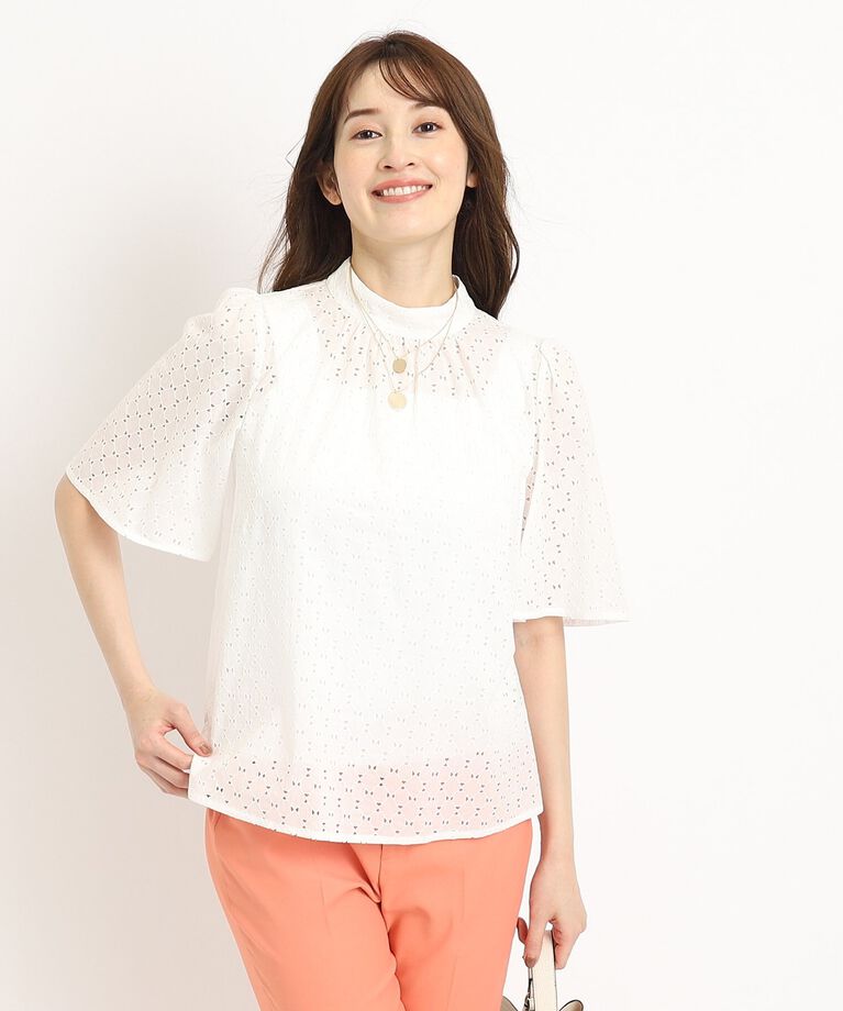 COUP DE CHANCE「【洗える／日本製】夏スタイルが華やく！ローンレース素材のブラウス」|シャツ・ブラウス|