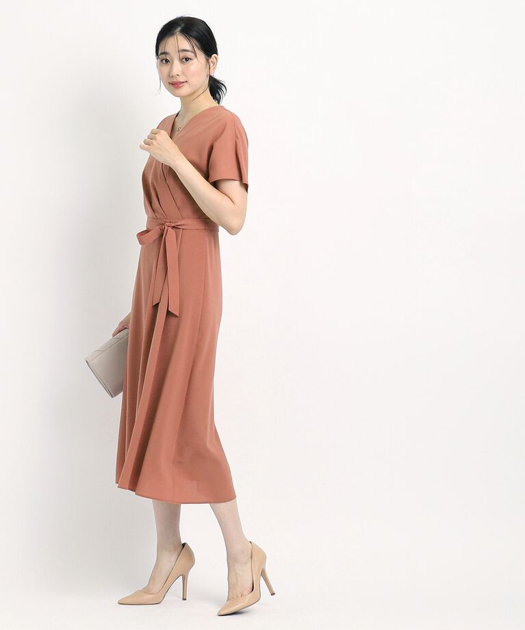 COUP DE CHANCE「【洗える／日本製／清涼感】夏におすすめ！女性らしいカシュクール風デザインワンピース」|ワンピース|
