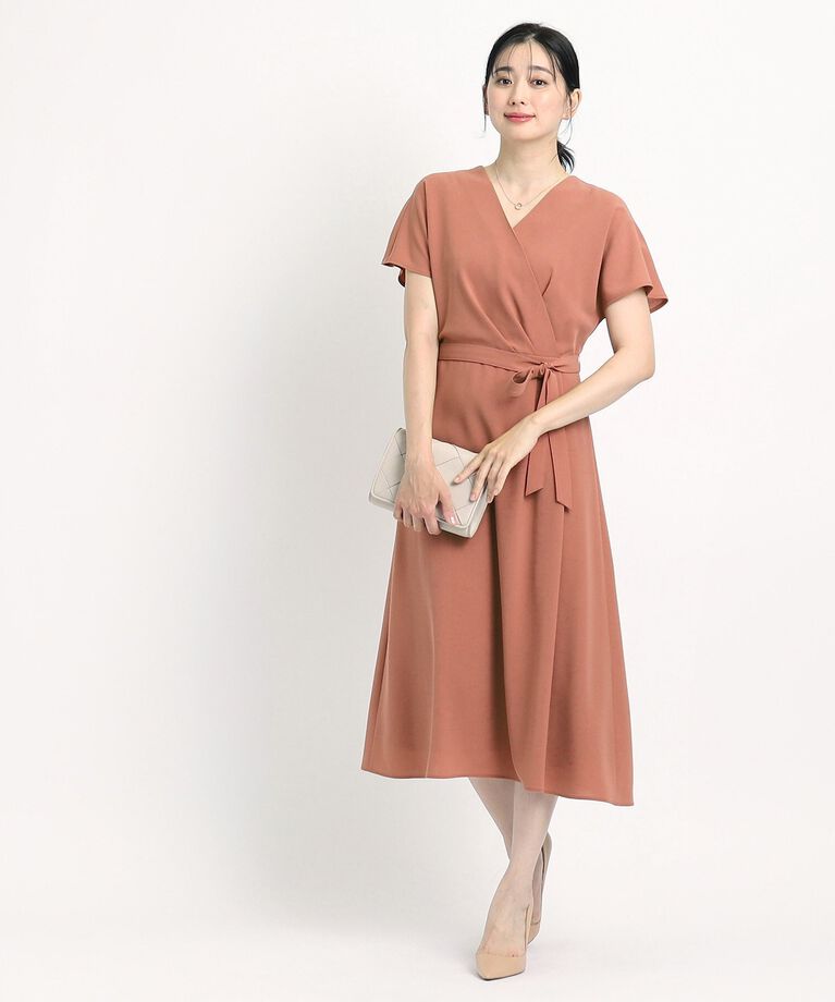 COUP DE CHANCE「【洗える／日本製／清涼感】夏におすすめ！女性らしいカシュクール風デザインワンピース」|ワンピース|