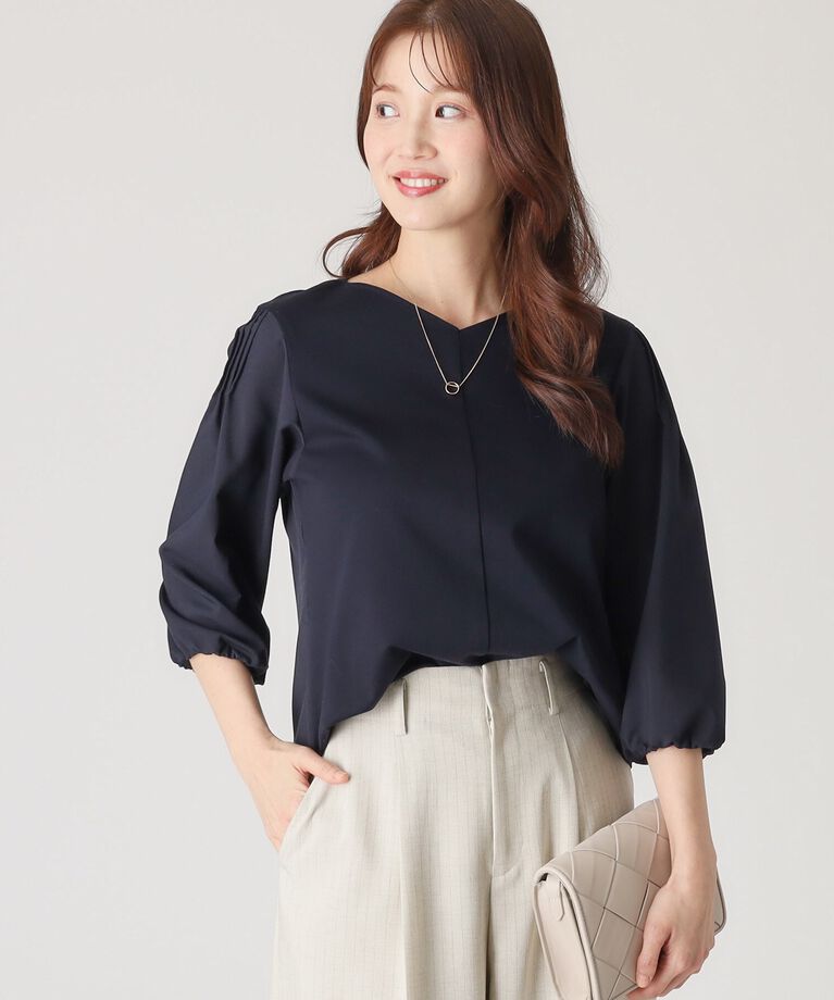 COUP DE CHANCE「【洗える／日本製／袖の異素材使い】ジャージプルオーバー」|Tシャツ・カットソー|