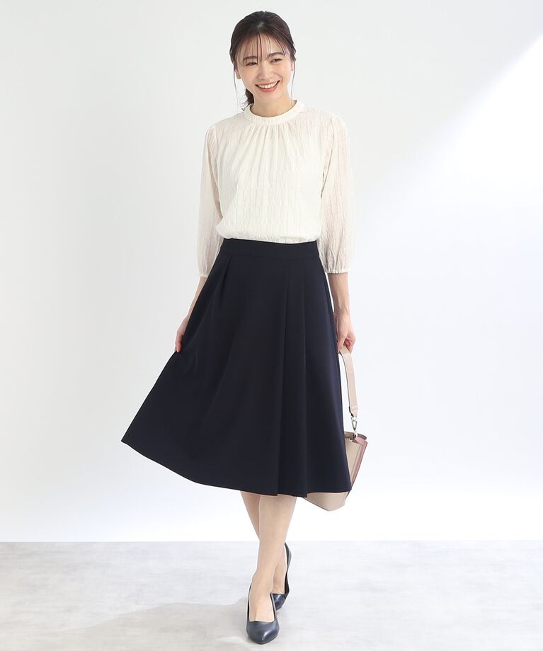 Reflect「【SALE／手洗い可／セットアップ可能】チェック柄シアーブラウス」|シャツ・ブラウス|