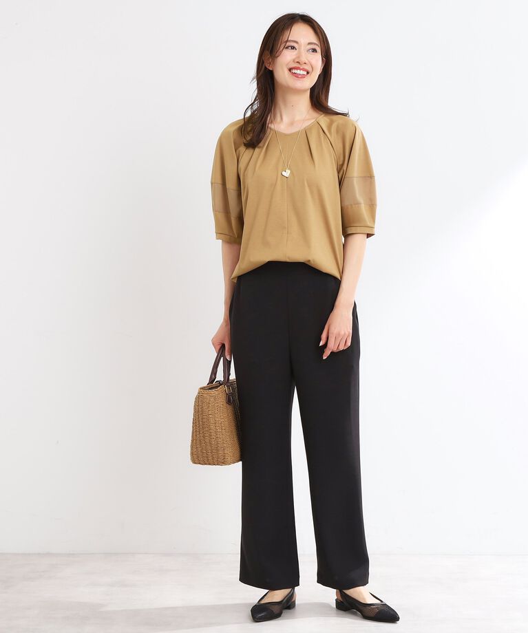 Reflect「【接触冷感／マシンウォッシュ可】キレイめラグランスリーブジャージ」|Tシャツ・カットソー|