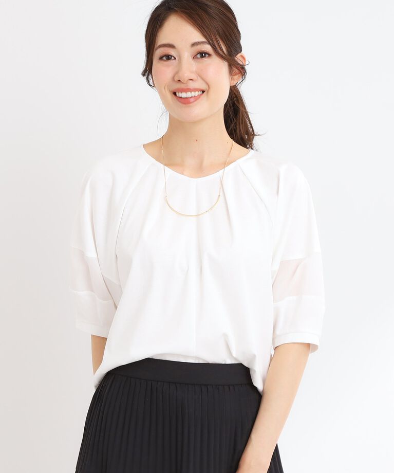 Reflect「【接触冷感／マシンウォッシュ可】キレイめラグランスリーブジャージ」|Tシャツ・カットソー|