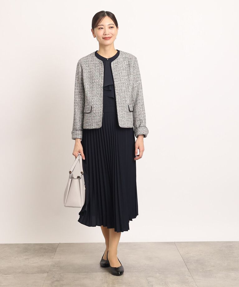 grove「ふんわりと広がる上品なラッフルタイプリーツワンピース」|ワンピース|