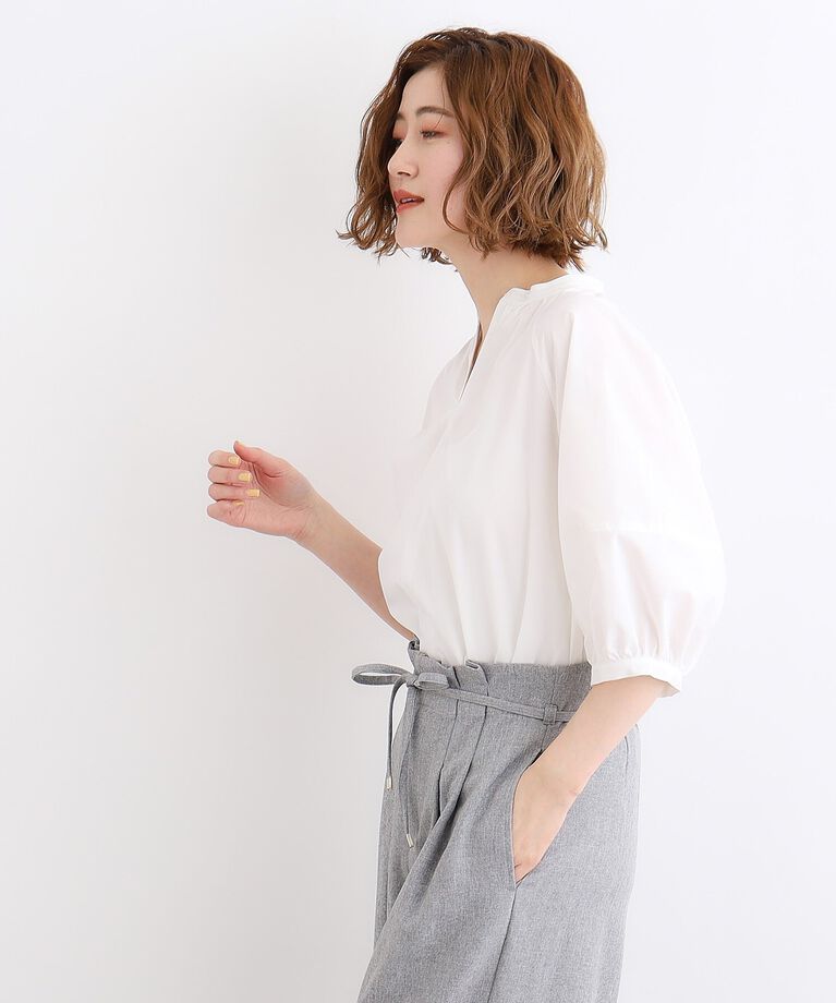 grove「【洗濯機で洗える・UVカット・接触冷感】ランタンスリーブシャツブラウス」|シャツ・ブラウス|