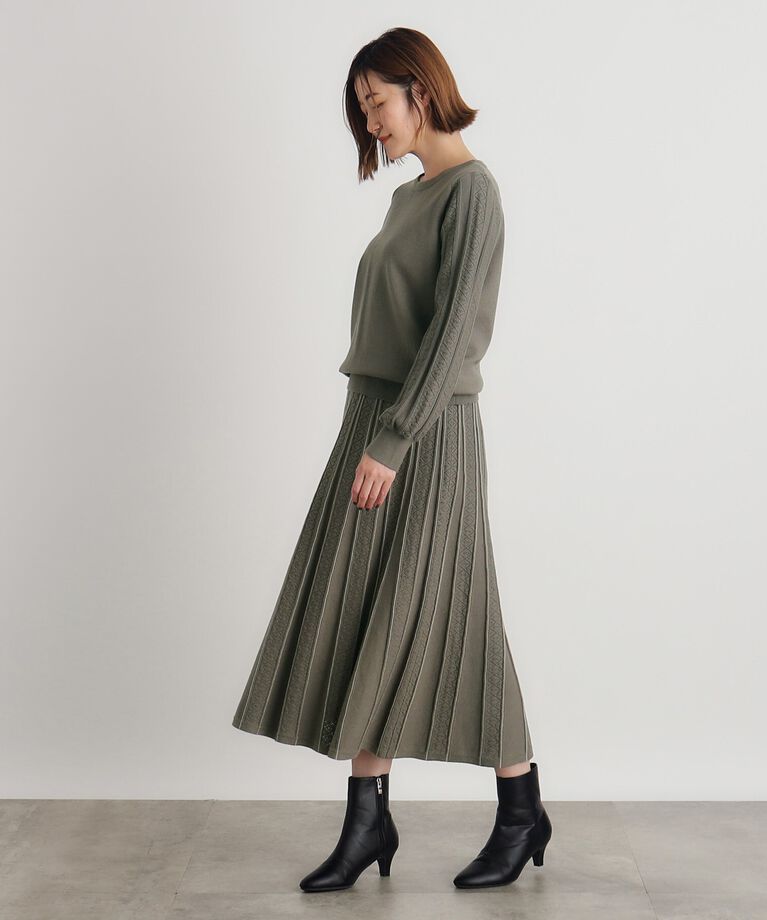 grove「SET UP対応 透かし編み柄ニットスカート」|スカート|