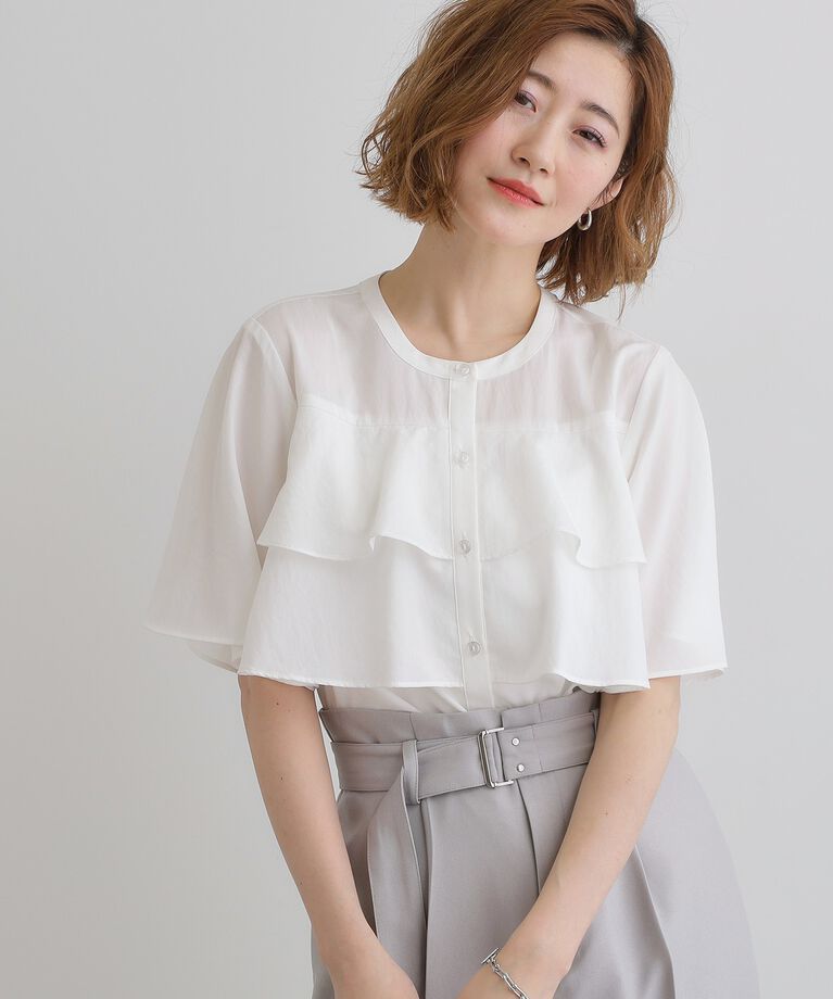 grove「甘さを抑えた大人のラッフルフリルブラウス」|シャツ・ブラウス|