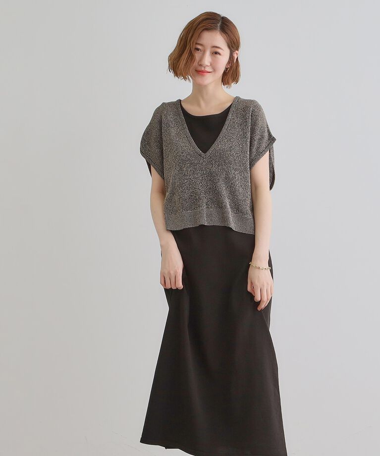 grove「ラメベスト×ニットワンピースSET」|ワンピース|