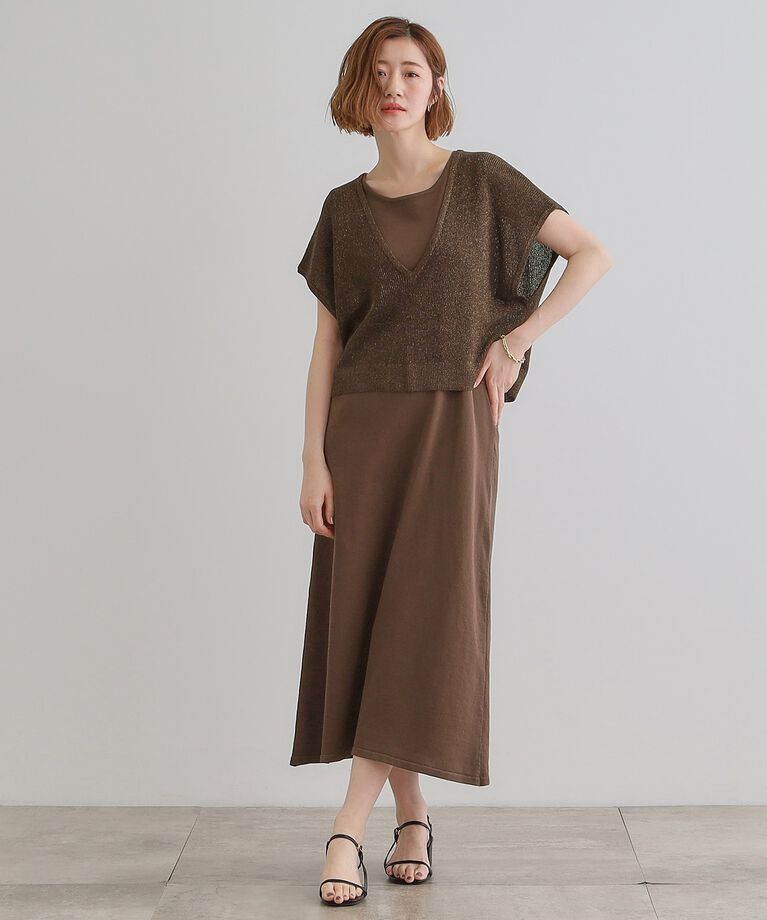 grove「ラメベスト×ニットワンピースSET」|ワンピース|