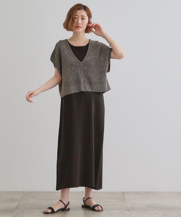 grove「ラメベスト×ニットワンピースSET」|ワンピース|