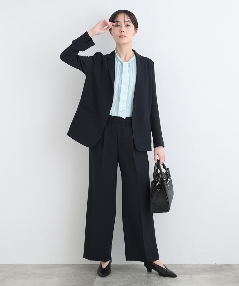 INDIVI「【こなれSETUP／洗える】センタープレス ワイドパンツ」|スーツ|