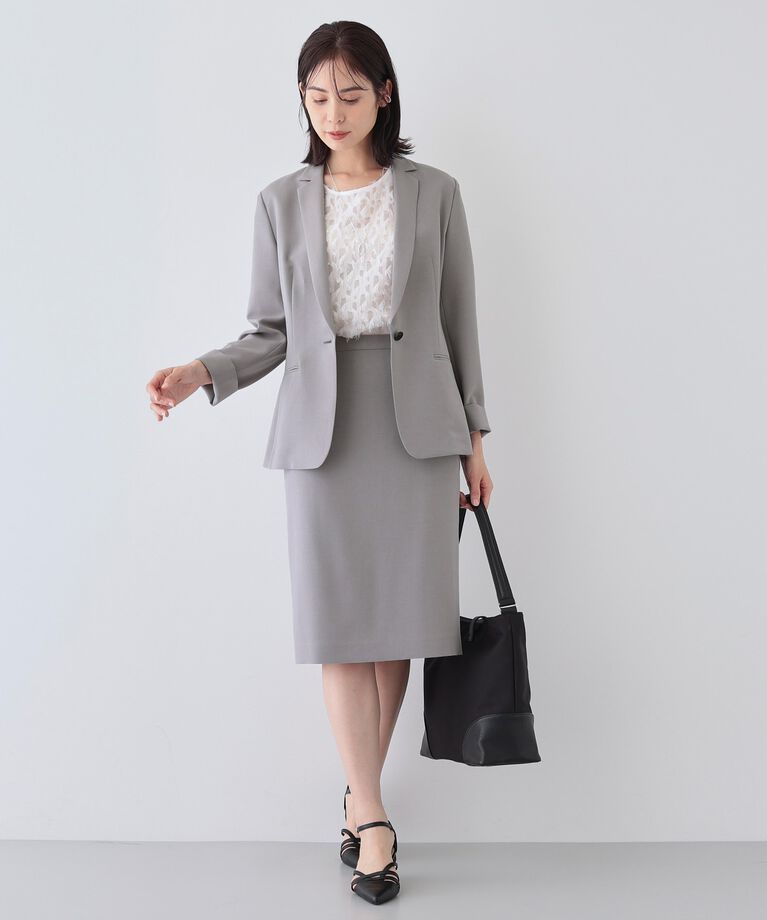 INDIVI「【定番スーツ／UVケア／接触冷感／洗える】ウール調テーラードジャケット」|スーツ|