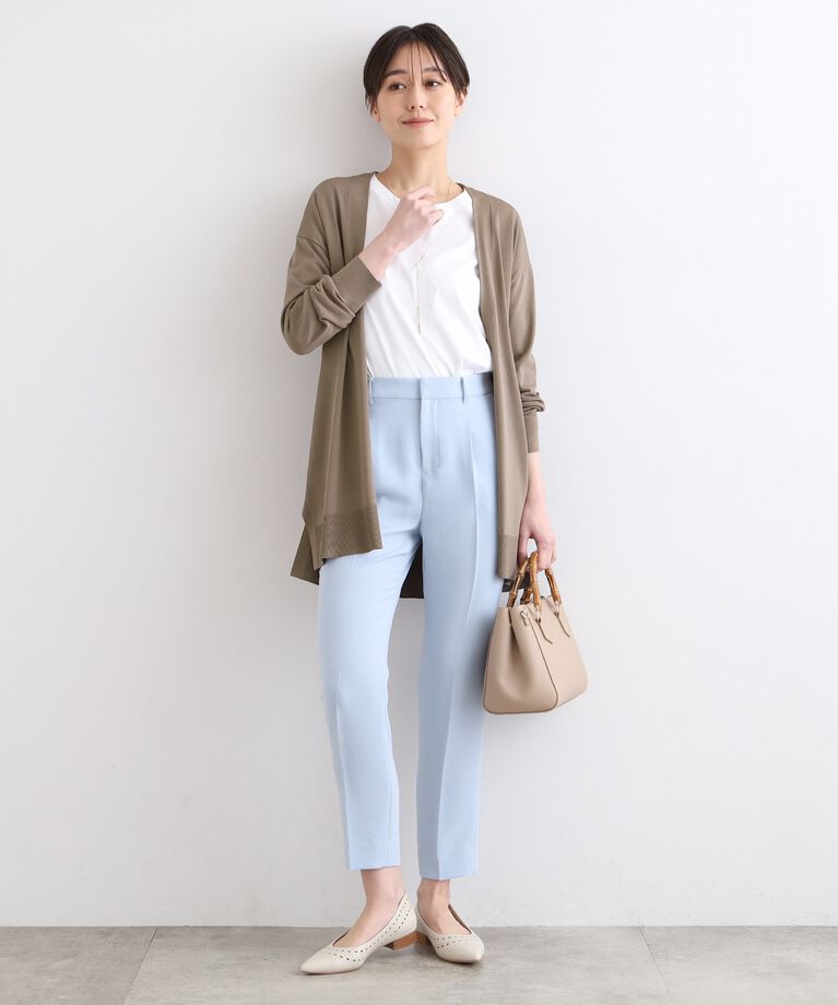 INDIVI「【洗える】リラックスロングニットカーディガン」|カーディガン|