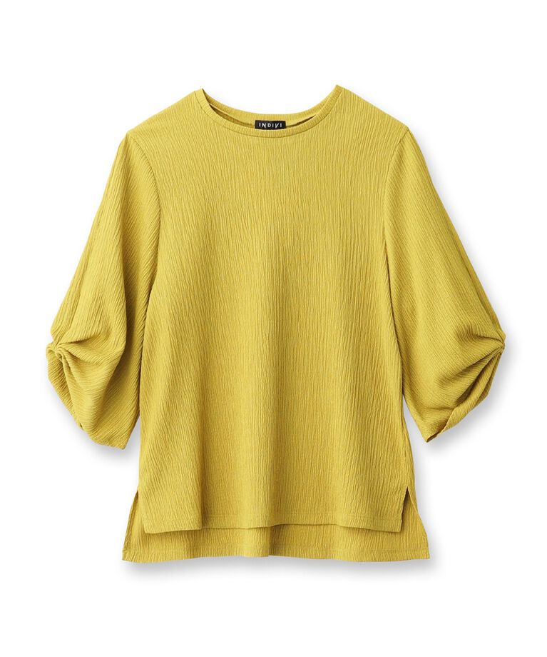 INDIVI「【洗える／UVケア／凹凸素材】タックスリーブトップス」|Tシャツ・カットソー|