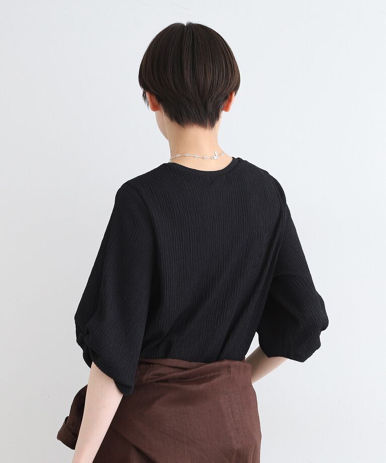 INDIVI「【洗える／UVケア／凹凸素材】タックスリーブトップス」|Tシャツ・カットソー|