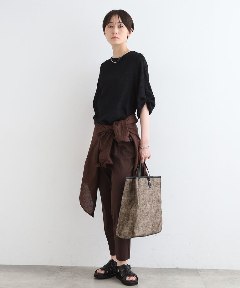 INDIVI「【洗える／UVケア／凹凸素材】タックスリーブトップス」|Tシャツ・カットソー|
