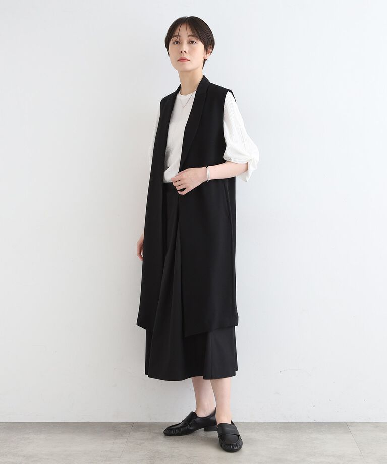 INDIVI「【洗える／UVケア／凹凸素材】タックスリーブトップス」|Tシャツ・カットソー|